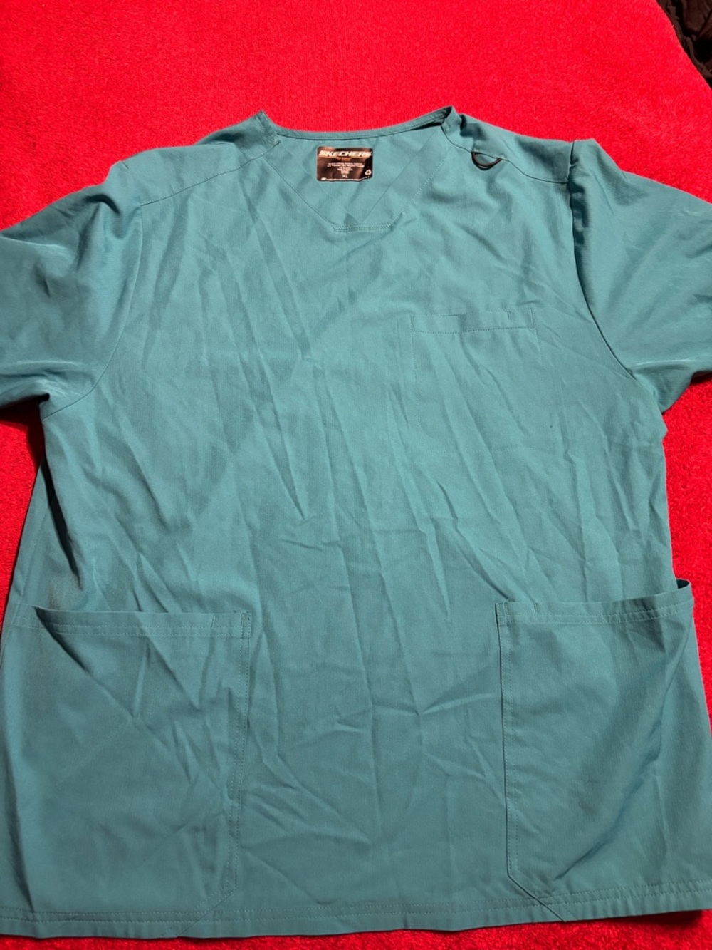 Skechers Teal Women’s Scrub Top - Pocketed Comfort. Size XL